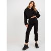 Černá souprava crop mikiny a tepláků
