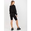 Černá dámská sportovní souprava kraťasů a mikiny