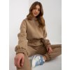 Tmavě béžová souprava crop mikiny a tepláků