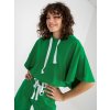 Zelený dámský krátký komplet kraťasů a mikiny