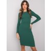 Tmavě zelené přiléhavé žebrované šaty