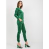 Velurová tmavě zelená souprava mikiny a kalhot Brenda (Velikost S)