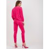Velurová tmavě růžová souprava mikiny a kalhot Brenda