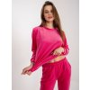 Velurová tmavě růžová souprava mikiny a kalhot Brenda