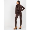 Tmavě hnědá lesklá souprava legín a mikiny