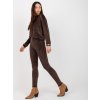 Tmavě hnědá lesklá souprava legín a mikiny