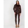 Tmavě hnědá lesklá souprava legín a mikiny