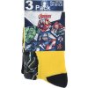 Trojbalení ponožek Marvel Black Panther - černá/žlutá