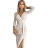 Lesklé béžové šaty se třpytkami MILENA