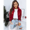 Červená prošívaná crop bunda ADRIANNA