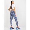 Tmavě modré letní vzorované kalhoty
