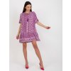 Fialové letní volné vzorované minišaty