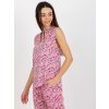 Růžová halenka se vzorem bez rukávů