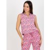 Růžová halenka se vzorem bez rukávů