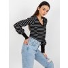 Černo-bílé pruhované triko s dlouhým rukávem