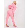 Růžová souprava crop mikiny a tepláků