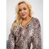Dámská halenka s leopardím vzorem a zdobeným výstřihem do V