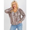 Dámská halenka s leopardím vzorem a zdobeným výstřihem do V (Velikost ONE SIZE)