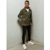 Khaki basic mikina na zip