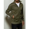 Khaki basic mikina na zip