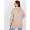 Béžová delší dámská mikina s kapucí