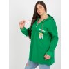 Zelená delší dámská mikina s kapucí