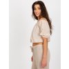 Béžový bavlněný halenkový crop top
