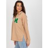 Světle hnědé oversize tričko s nášivkou (Velikost ONE SIZE)