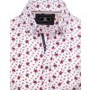 Bílá pánská košile s červeným květinovým potiskem