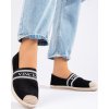 Semišové espadrilky dámské černé Vinceza