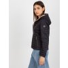 Černá prošívaná bunda s kapucí