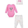 Růžový set Minnie - body, kalhoty, čepička