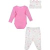 Růžový set Minnie - body, kalhoty, čepička