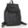 MARCO MAZZINI Pletený kožený batoh - černá