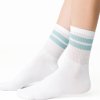 Bílé dámské ponožky s pruhy Art. 026