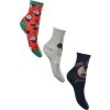 Set chlapeckých ponožek Mickey  - červená, šedá, modrá