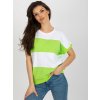 Bílo-limetkové pruhované triko
