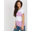 Světle fialové-bílé pruhované triko