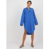 Modré košilové midi šaty