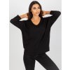 Černá jednobarevná halenka s 3/4 rukávem
