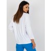 Bílá jednobarevná halenka s 3/4 rukávem