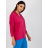 Fuchsiová jednobarevná halenka s 3/4 rukávem