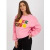 Růžová mikina bez kapuce s nápisem WEEKEND