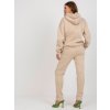 Béžová  dámská souprava mikiny s kapucí a tepláků