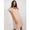 Béžové koktejlové elegantní minišaty s krajkou