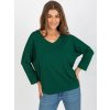 Tmavě zelená jednobarevná halenka s 3/4 rukávem
