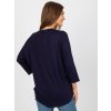Tmavě modrá jednobarevná halenka s 3/4 rukávem (Velikost ONE SIZE)