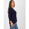Tmavě modrá jednobarevná halenka s 3/4 rukávem (Velikost ONE SIZE)
