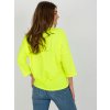 Neonově žlutá jednobarevná halenka s 3/4 rukávem