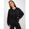 Černá dámská košile s páskem a kapsou